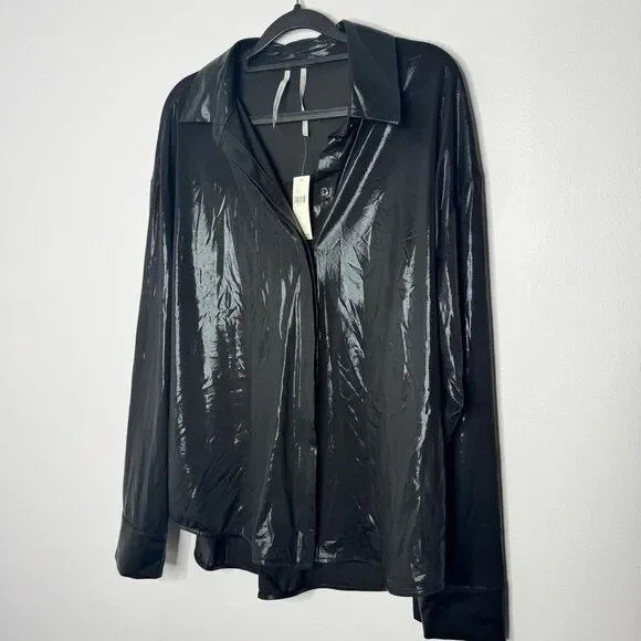 Anthropologie Shine Button down Shirt size Large - Picture 3 of 7